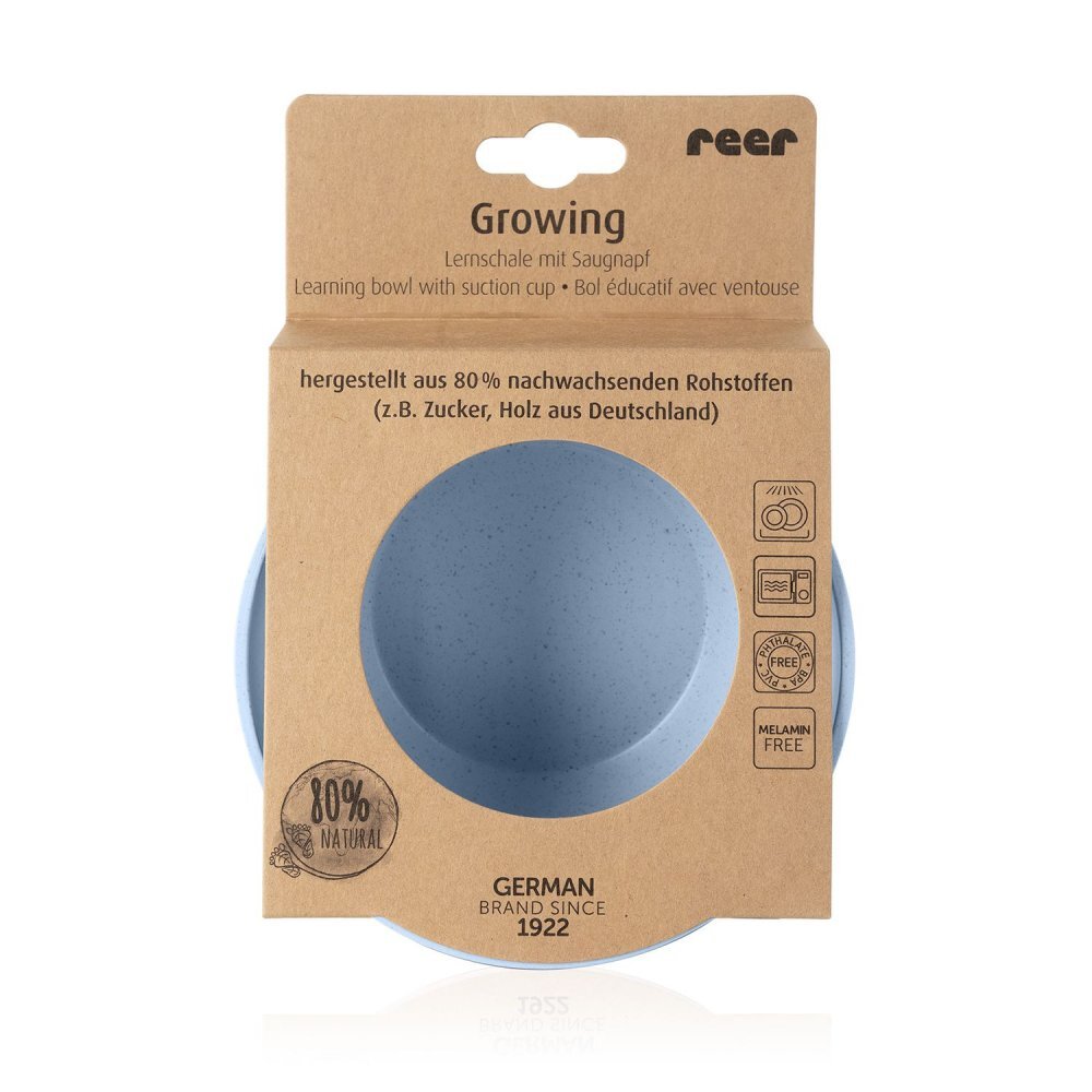 REER Bol cu ventuza Growing Learning Blue