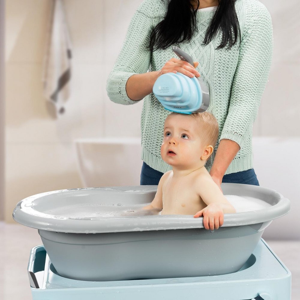 REER Cana pliabila pentru clatit si spalat parul bebelusului MyHappyBath Cup fara BPA 0+ luni