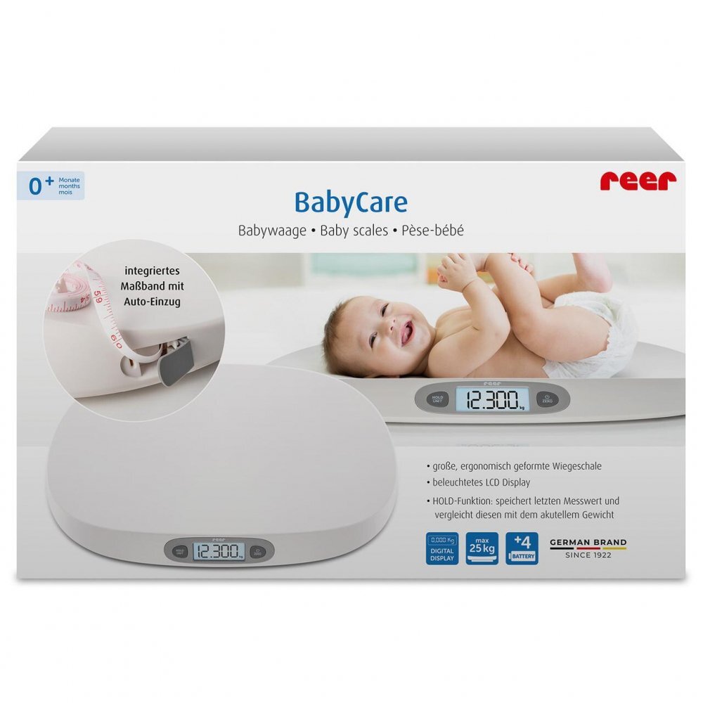 REER Cantar digital pentru bebelusi BabyCare pana la 25 kg ecran iluminat 0+ luni