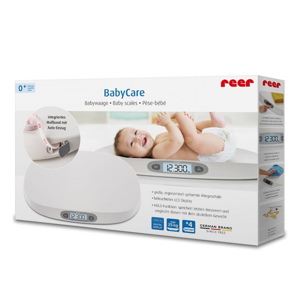 REER Cantar digital pentru bebelusi BabyCare pana la 25 kg ecran iluminat 0+ luni