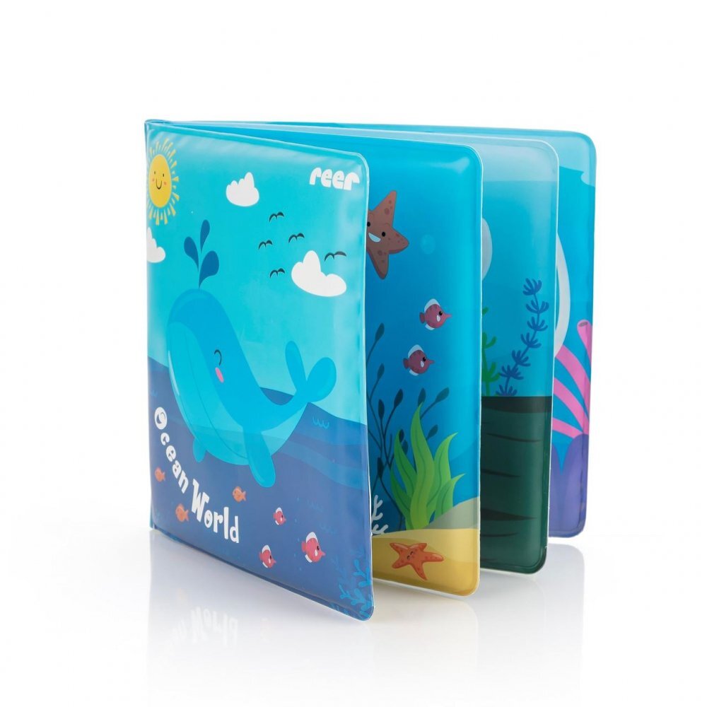 REER Carticica de baie plutitoare 8 pagini colorate care isi schimba culoarea in contact cu apa MyHappyBath Book 76012