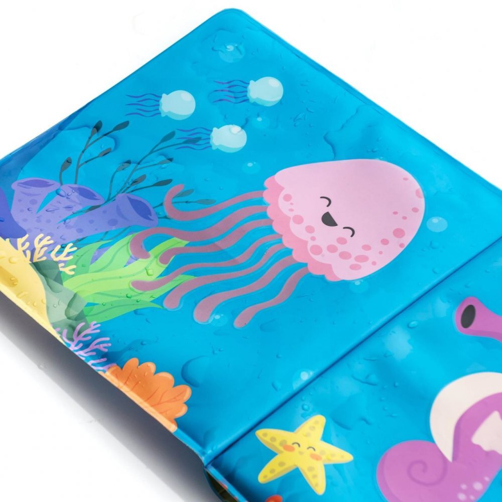 REER Carticica de baie plutitoare 8 pagini colorate care isi schimba culoarea in contact cu apa MyHappyBath Book 76012