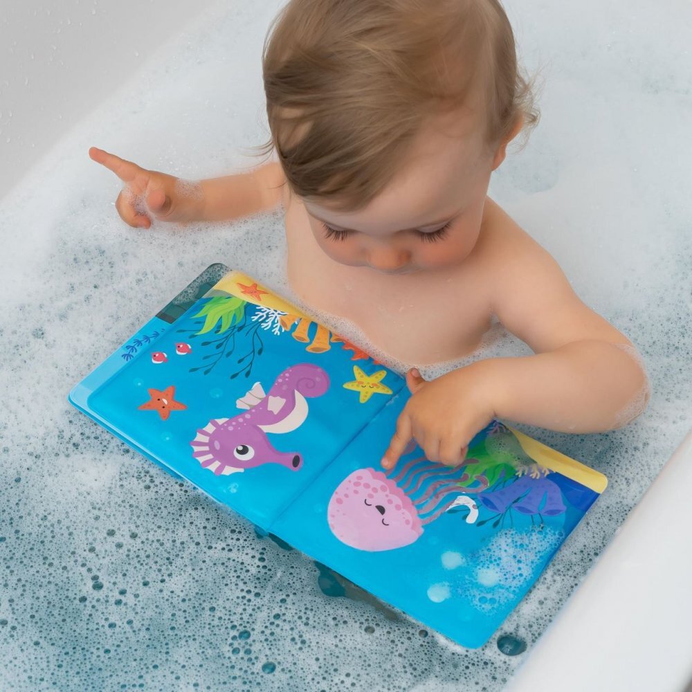 REER Carticica de baie plutitoare 8 pagini colorate care isi schimba culoarea in contact cu apa MyHappyBath Book 76012