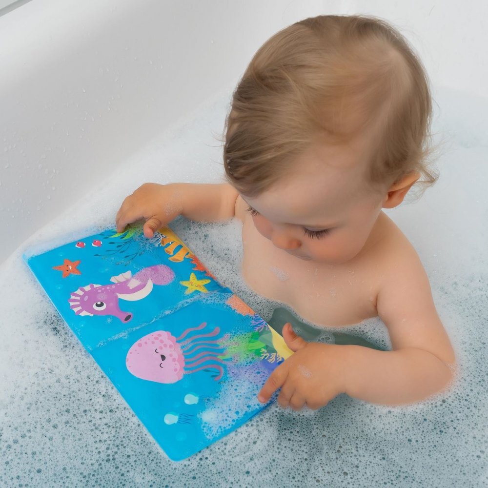 REER Carticica de baie plutitoare 8 pagini colorate care isi schimba culoarea in contact cu apa MyHappyBath Book 76012
