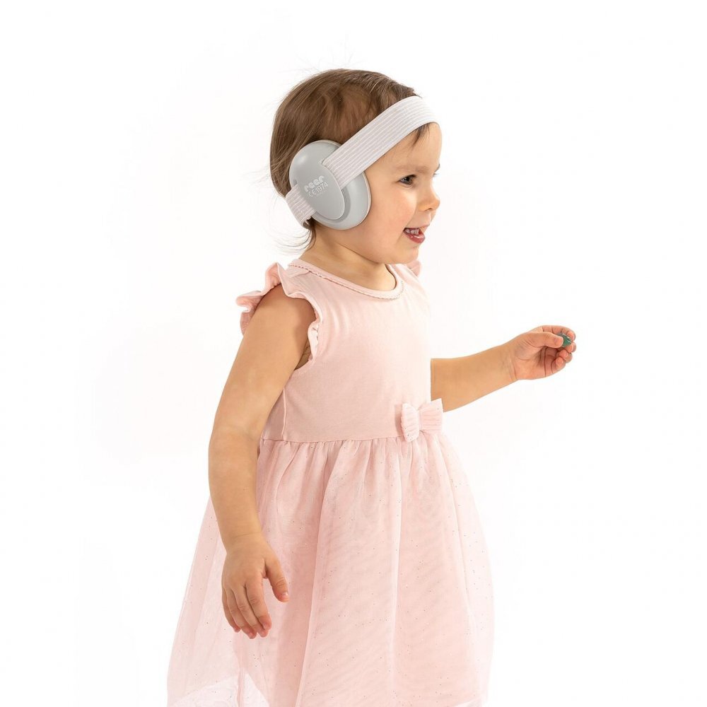 REER Casti antifonice pentru bebelusi 12+ luni gri SilentGuard Baby 53261