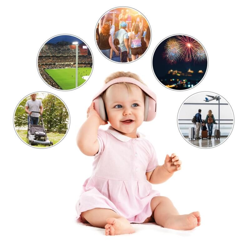 REER Casti antifonice pentru bebelusi 12+ luni roz SilentGuard Baby 53074