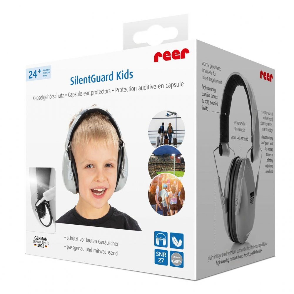 REER Casti antifonice pentru copii SNR 27 SilentGuard Kids gri