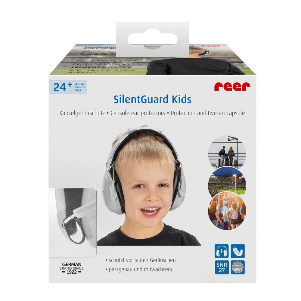 REER Casti antifonice pentru copii SNR 27 SilentGuard Kids gri