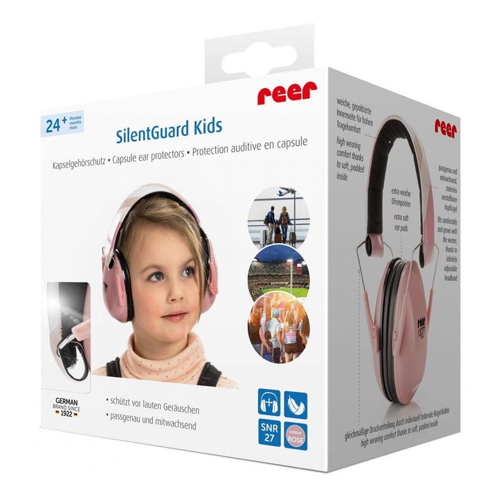 REER Casti antifonice pentru copii SNR 27 SilentGuard Kids roz