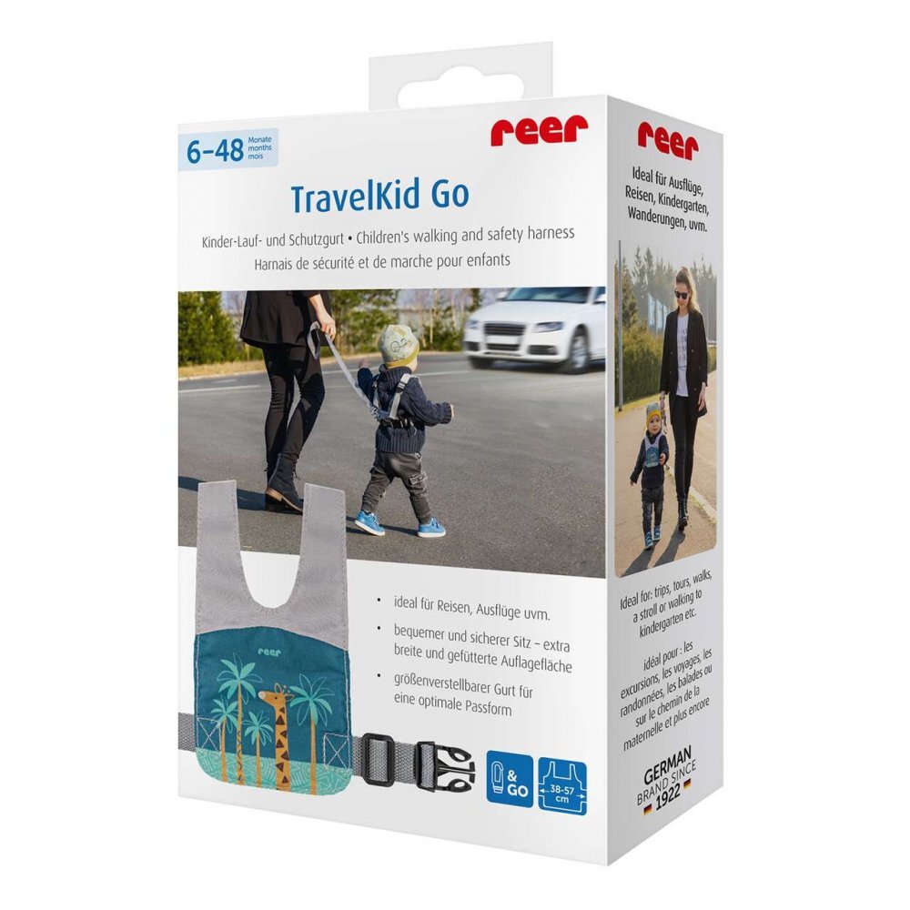 REER Ham de siguranta si mers pentru bebelusi reglabil cu frau de ghidare detasabil Travelkid Go