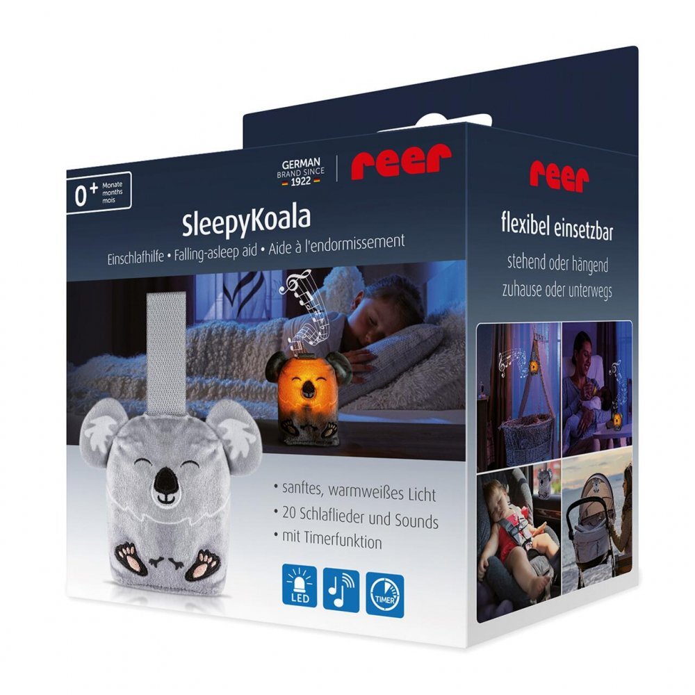 REER Jucarie din plus pentru somn Sleepy Koala cu lumina de veghe si muzica pentru bebelusi