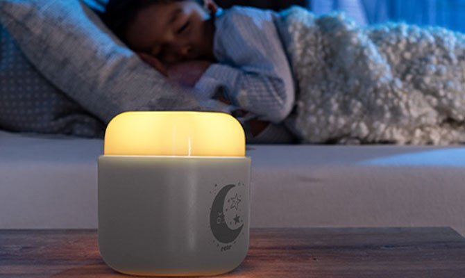 REER Lampa de noapte 2 in 1 SleepLight Gri deschis