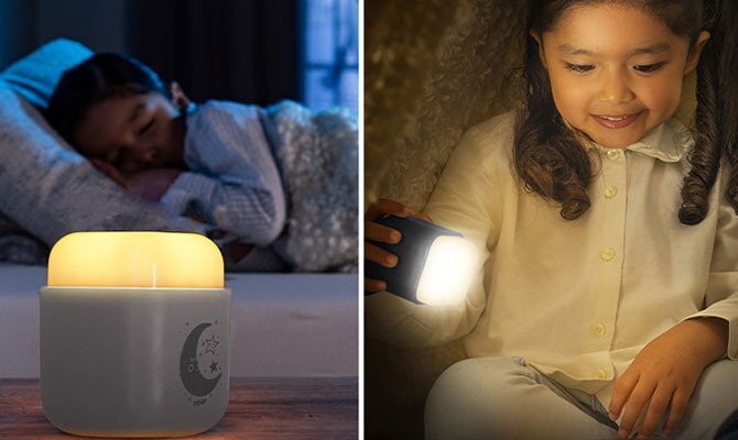 REER Lampa de noapte 2 in 1 SleepLight Gri deschis