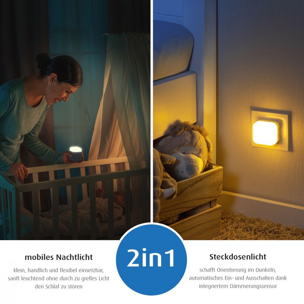 REER Lampa de noapte 2 in 1 SleepLight Gri deschis