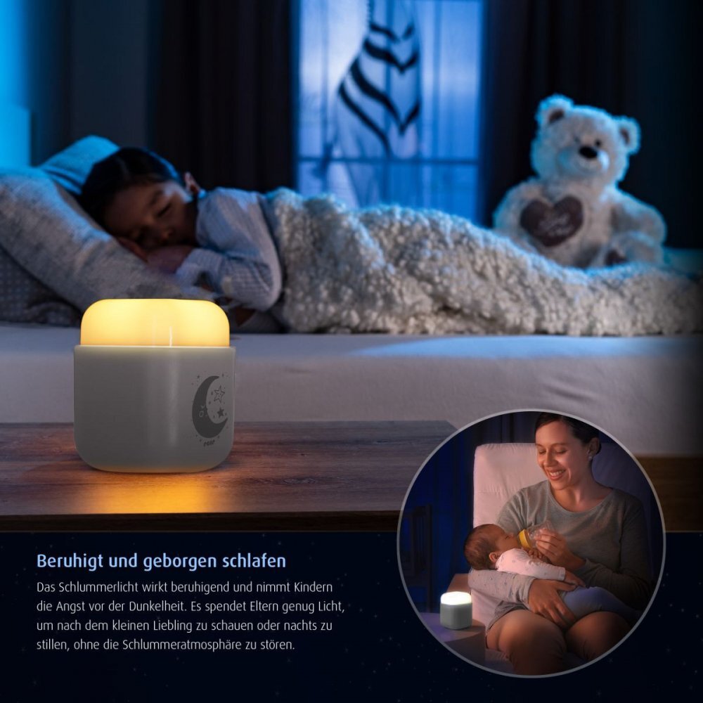 REER Lampa de noapte 2 in 1 SleepLight Gri deschis