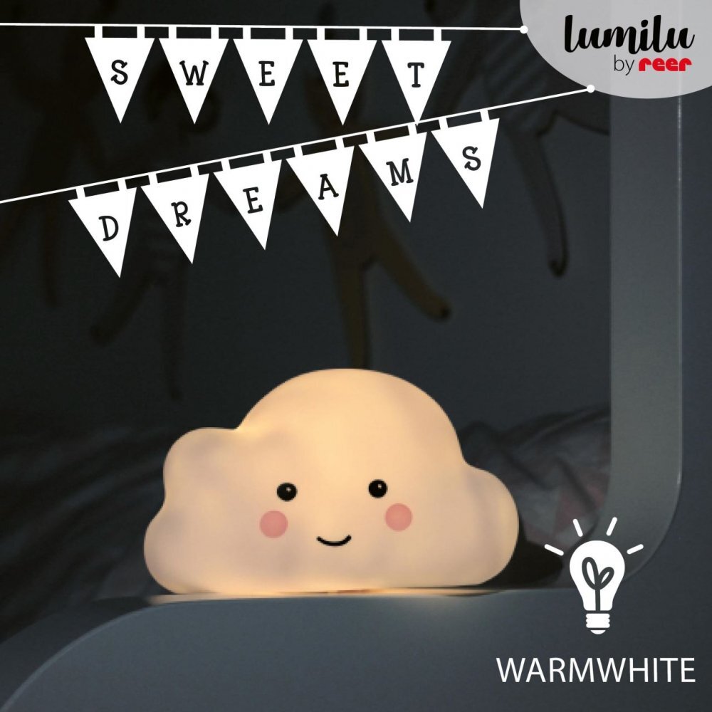 REER Lampa de veghe cu LED cu oprire cronometrata forma nor alba Lumilu Sweet Dreams Cloud