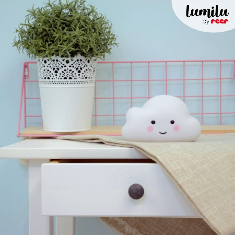 REER Lampa de veghe cu LED cu oprire cronometrata forma nor alba Lumilu Sweet Dreams Cloud