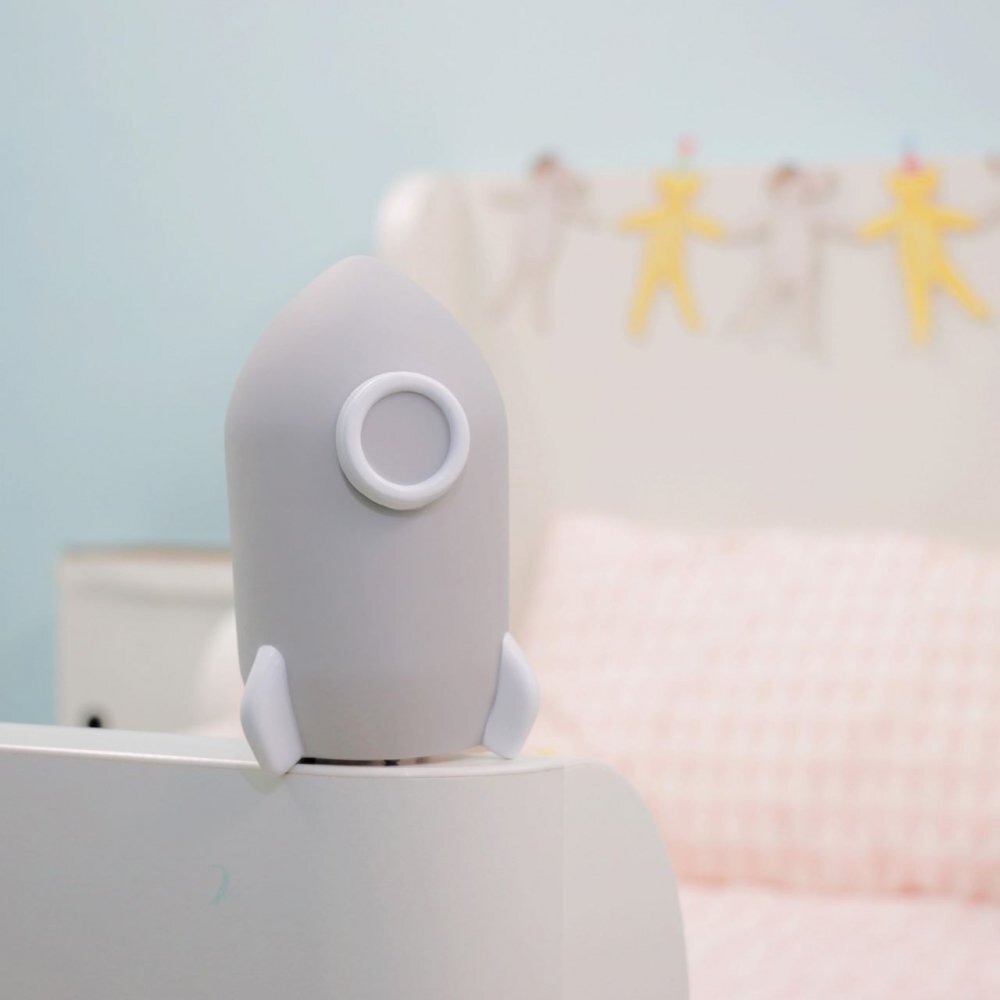 REER Lampa de veghe cu LED cu oprire cronometrata forma racheta gri Lumilu Sweet Dreams Rocket