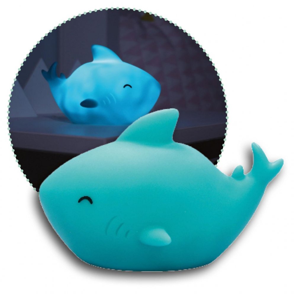 REER Lampa de veghe cu LED cu oprire cronometrata forma rechin albastra Lumilu Sea Life Shark