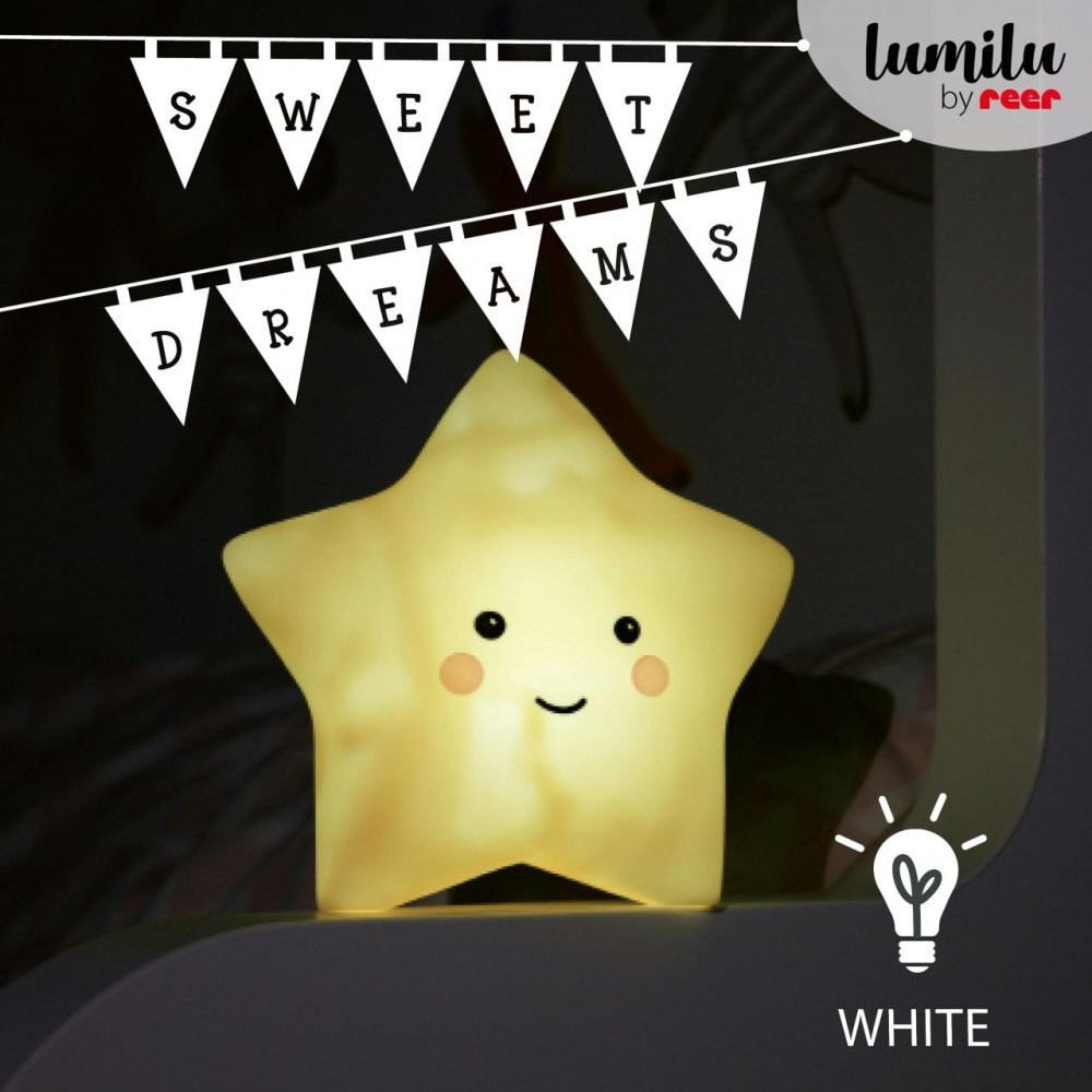 REER Lampa de veghe cu LED cu oprire cronometrata forma stea galbena Lumilu Sweet Dreams Star