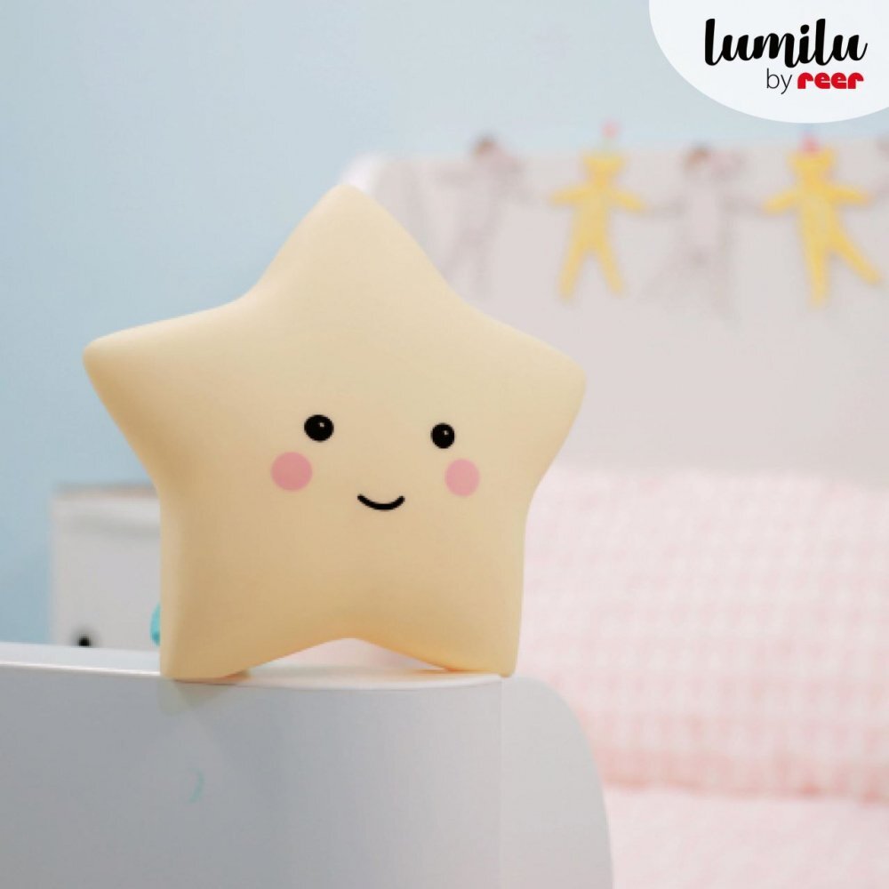 REER Lampa de veghe cu LED cu oprire cronometrata forma stea galbena Lumilu Sweet Dreams Star
