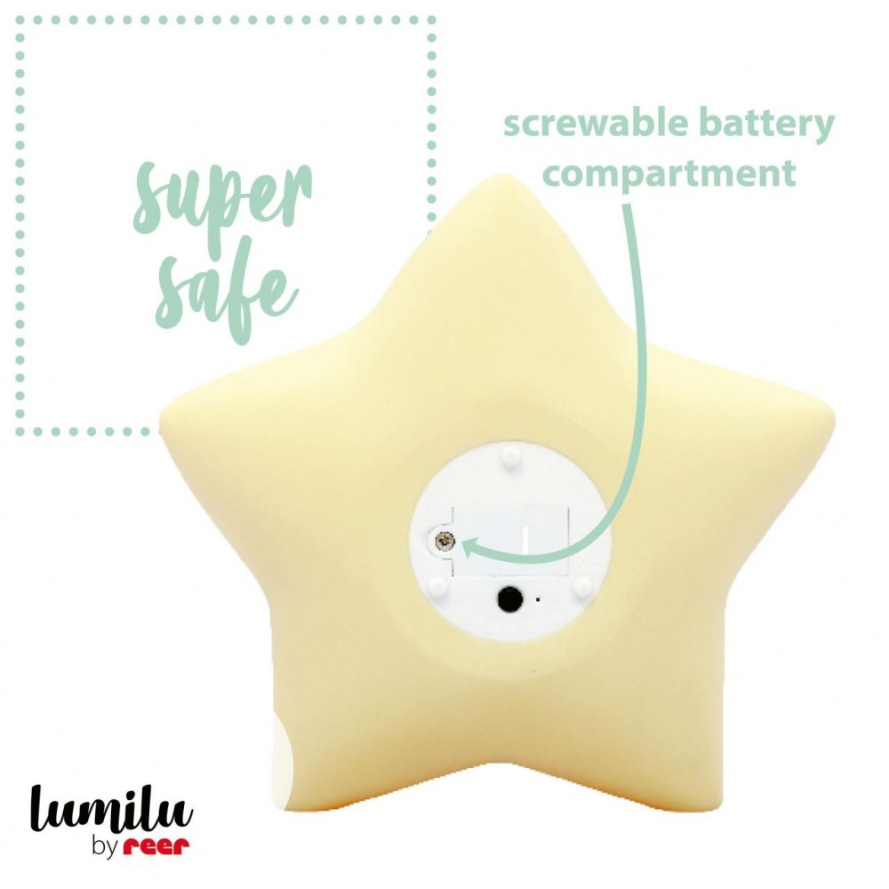 REER Lampa de veghe cu LED cu oprire cronometrata forma stea galbena Lumilu Sweet Dreams Star