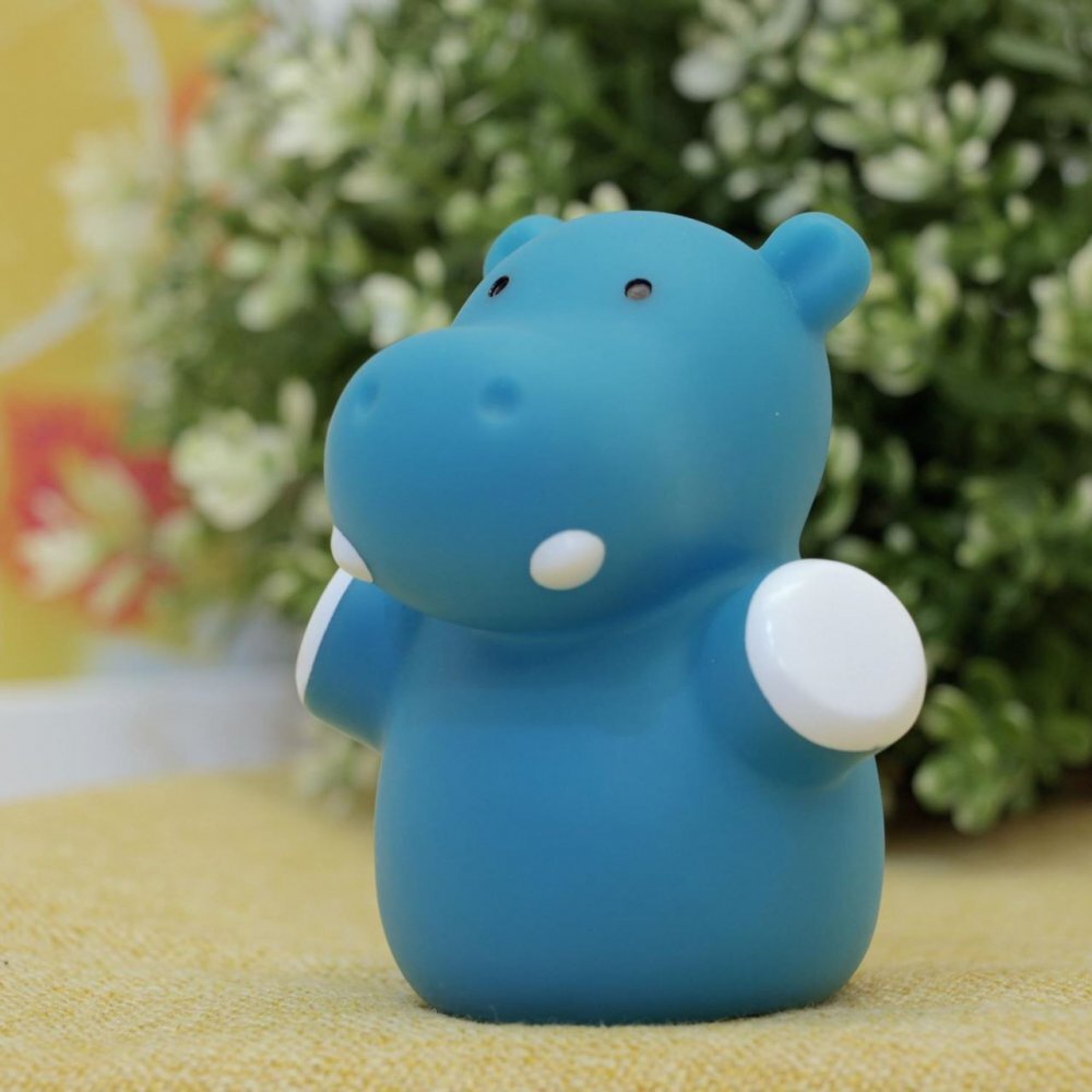 REER Lampa de veghe cu LED forma hipopotam albastru Lumilu Mini Zoo Hippo