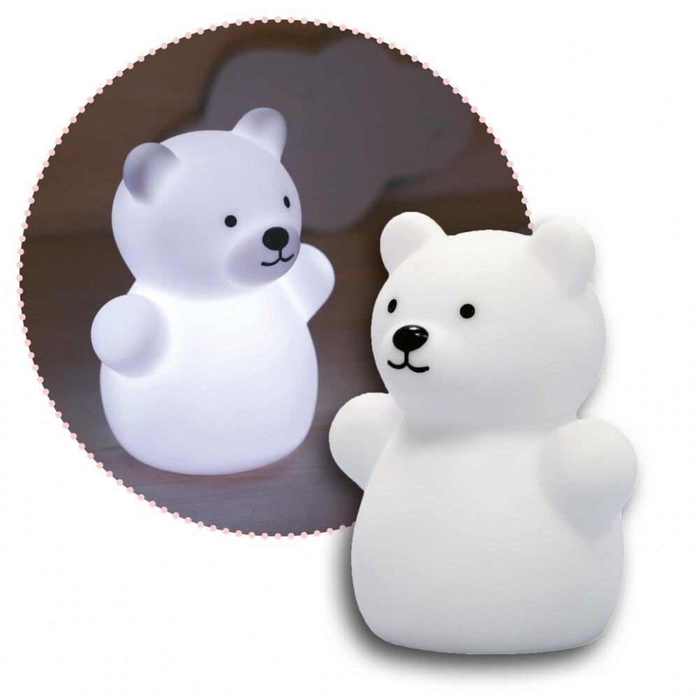 REER Lampa de veghe cu LED forma ursulet alba Lumilu Mini Zoo Bear
