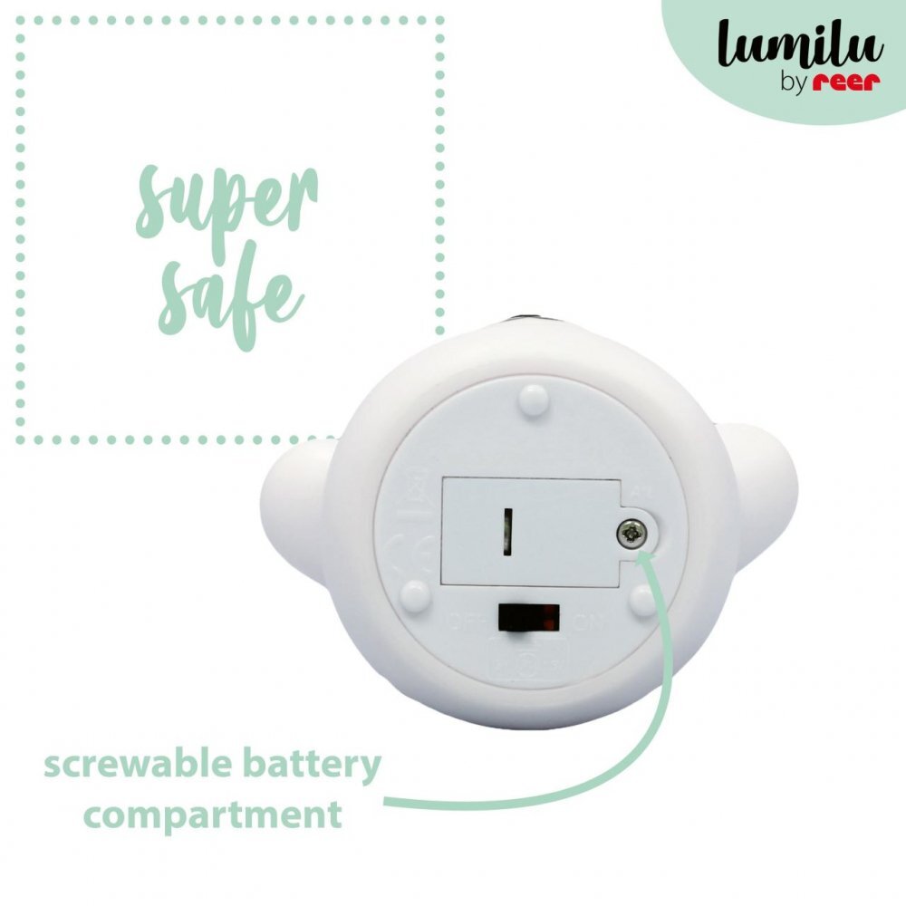 REER Lampa de veghe cu LED forma ursulet alba Lumilu Mini Zoo Bear
