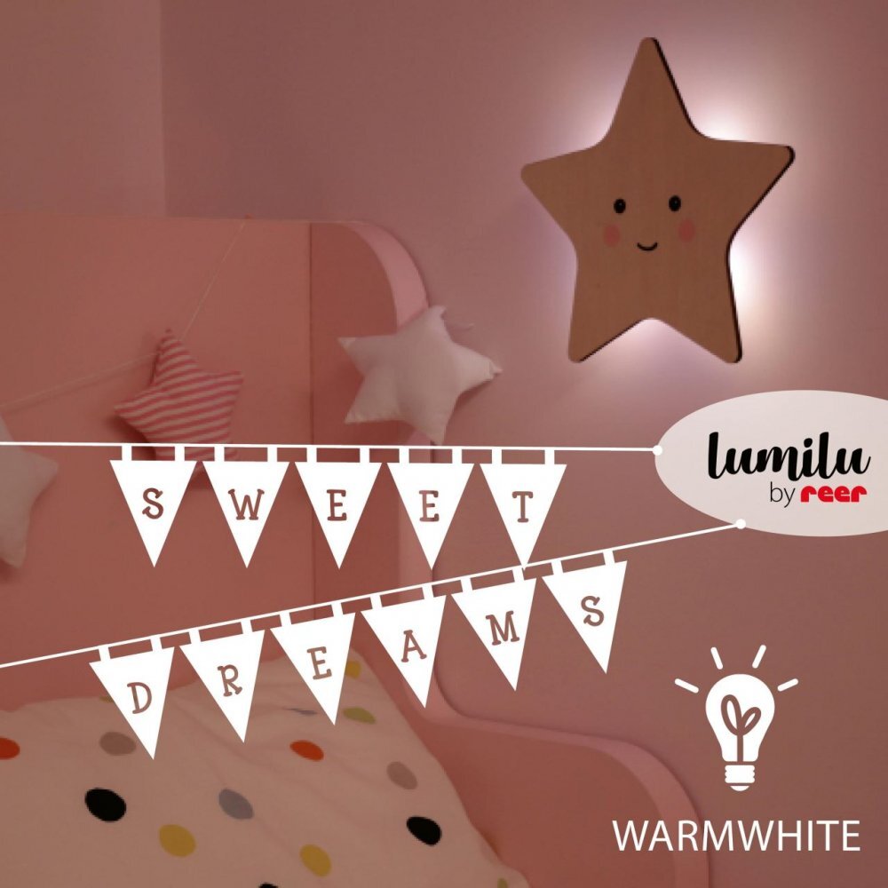 REER Lampa de veghe de perete cu led lumina reglabila si oprire cronometrata forma stea Lumilu Silhouette Star