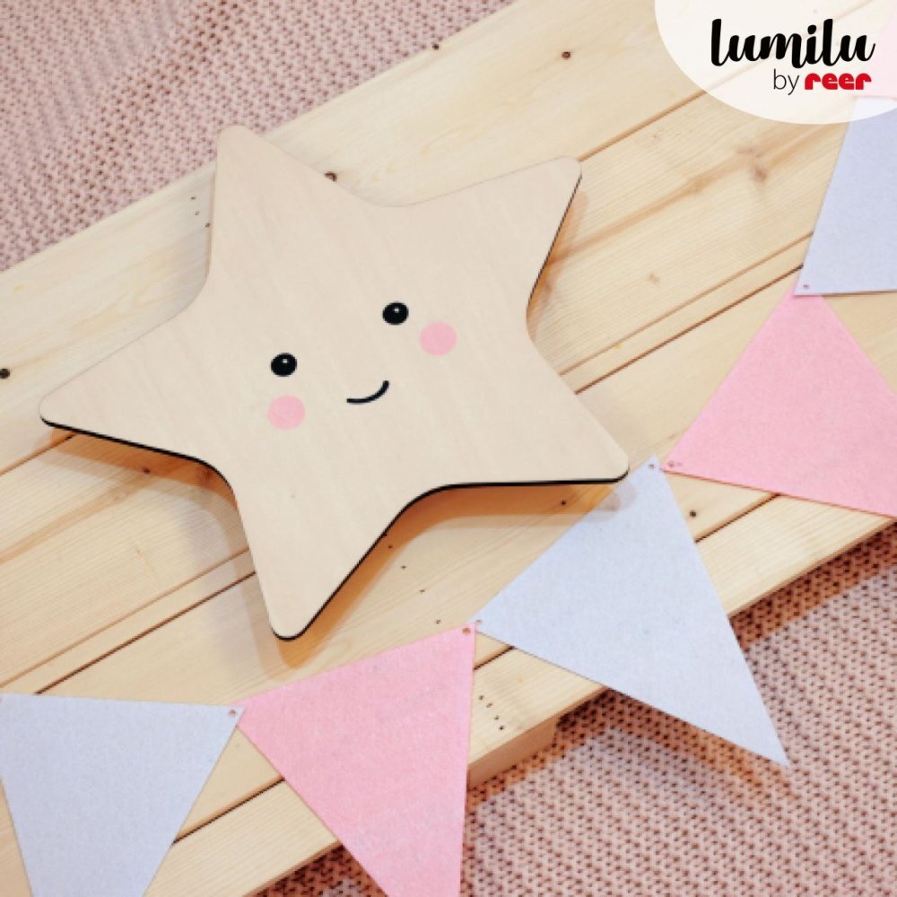 REER Lampa de veghe de perete cu led lumina reglabila si oprire cronometrata forma stea Lumilu Silhouette Star