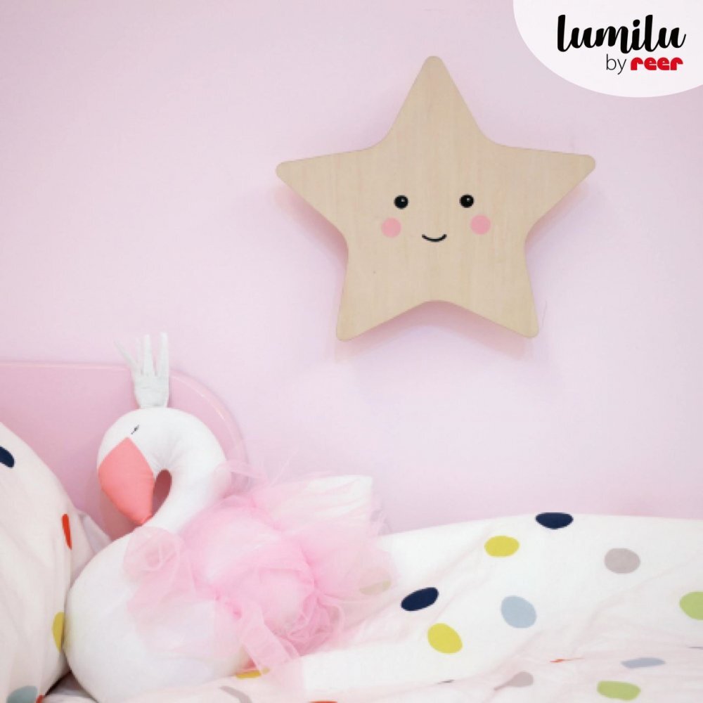 REER Lampa de veghe de perete cu led lumina reglabila si oprire cronometrata forma stea Lumilu Silhouette Star