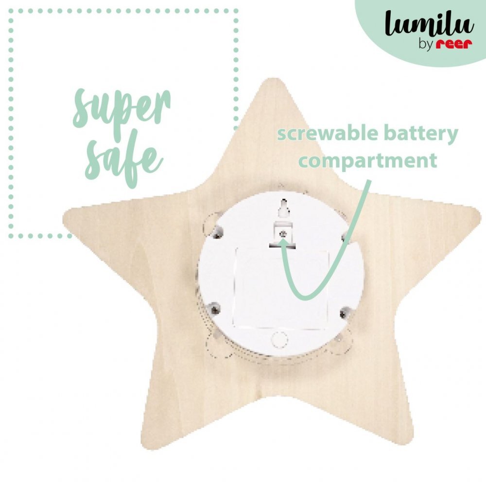REER Lampa de veghe de perete cu led lumina reglabila si oprire cronometrata forma stea Lumilu Silhouette Star
