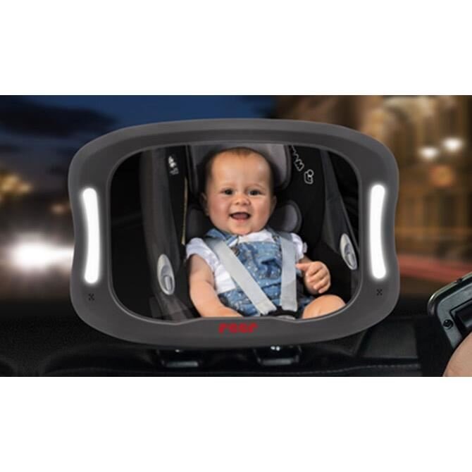 REER Oglinda de siguranta auto cu LED BabyView pentru monitorizare bebelusi