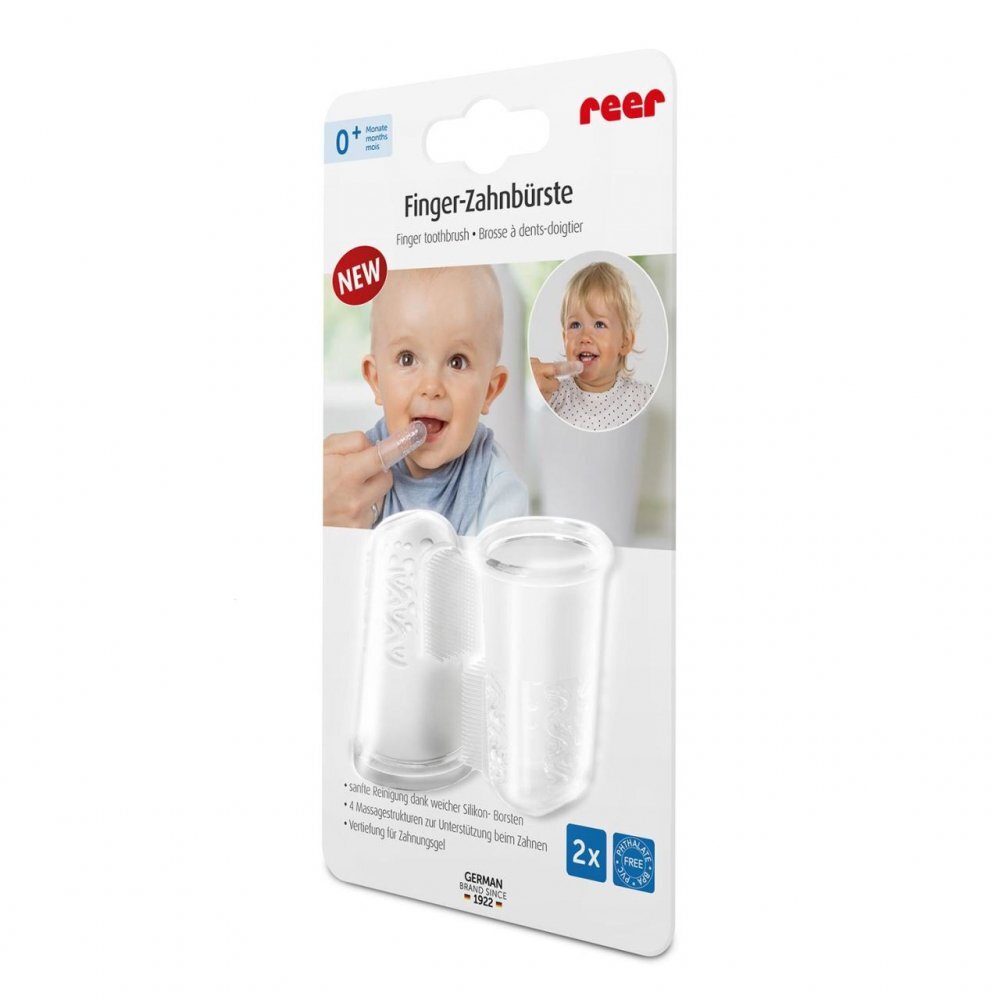 REER Periuta de dinti din silicon pentru folosire pe deget 2 bucati 79249