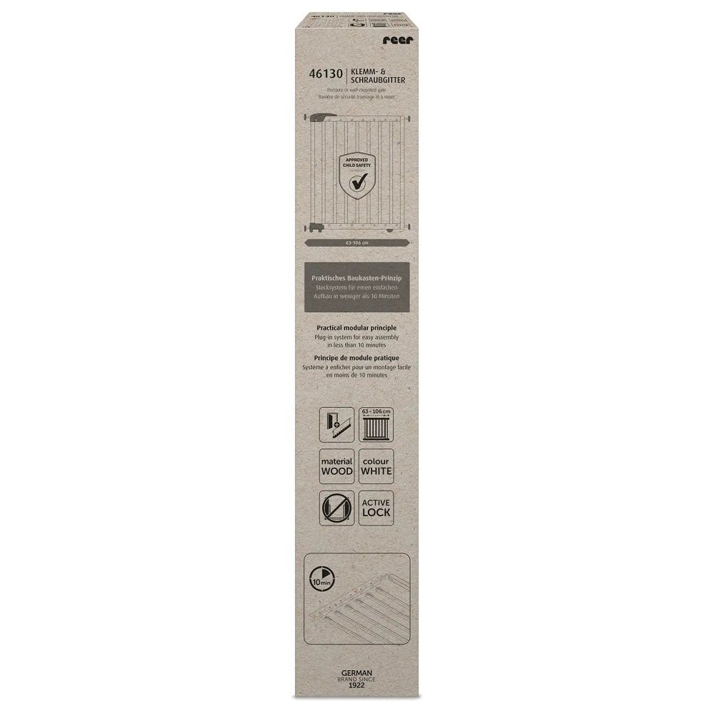 REER Poarta de siguranta Basic White de perete reglabila 63-106 cm