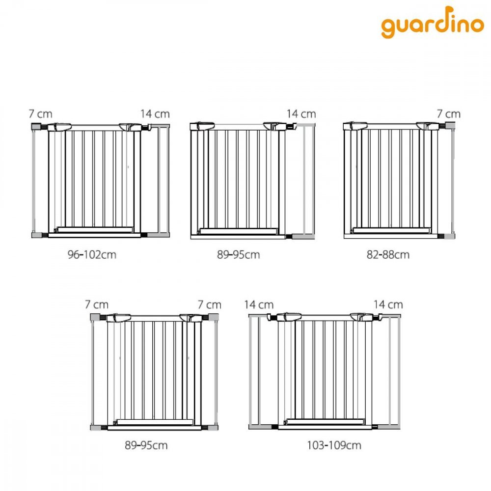 REER Poarta de siguranta pentru copii 75-81 cm extensibila metal alb Guardino