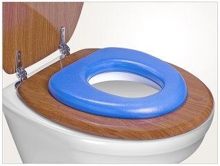 REER Reductor scaun toaleta pentru copii buretat ergonomic portabil 28 x 29 cm albastru