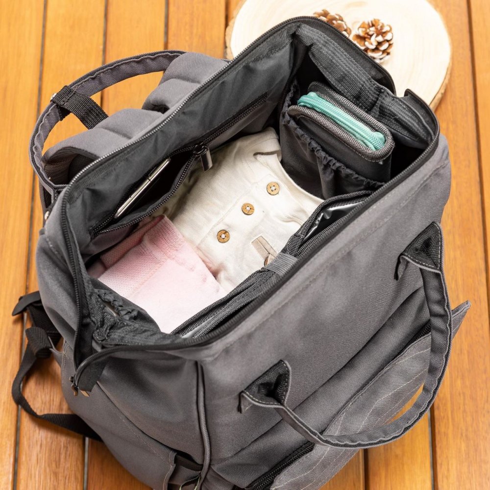 REER Rucsac multifunctional Growing cu aleza pentru schimbat scutecul Gri