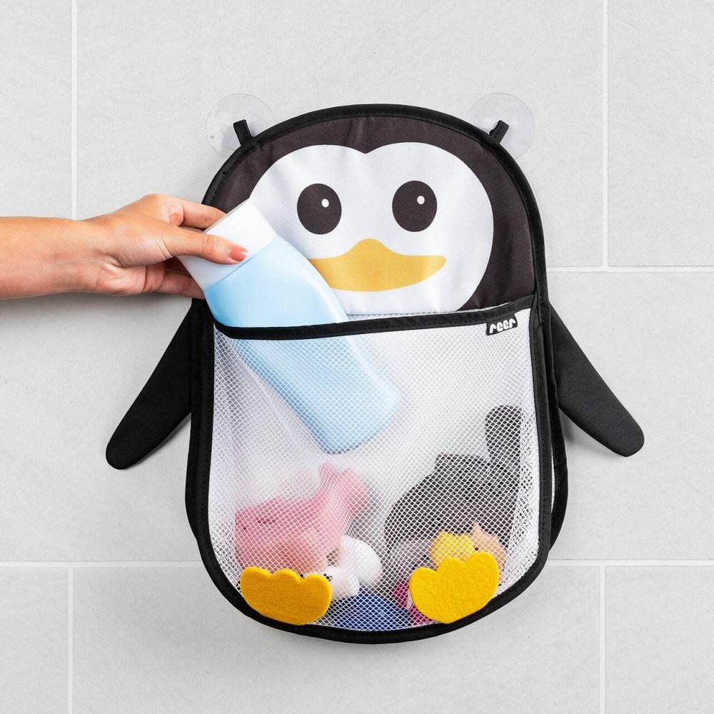 REER Saculet din plasa pentru jucarii de baie prindere cu ventuze My Happy Pingu