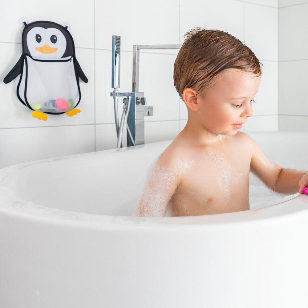 REER Saculet din plasa pentru jucarii de baie prindere cu ventuze My Happy Pingu