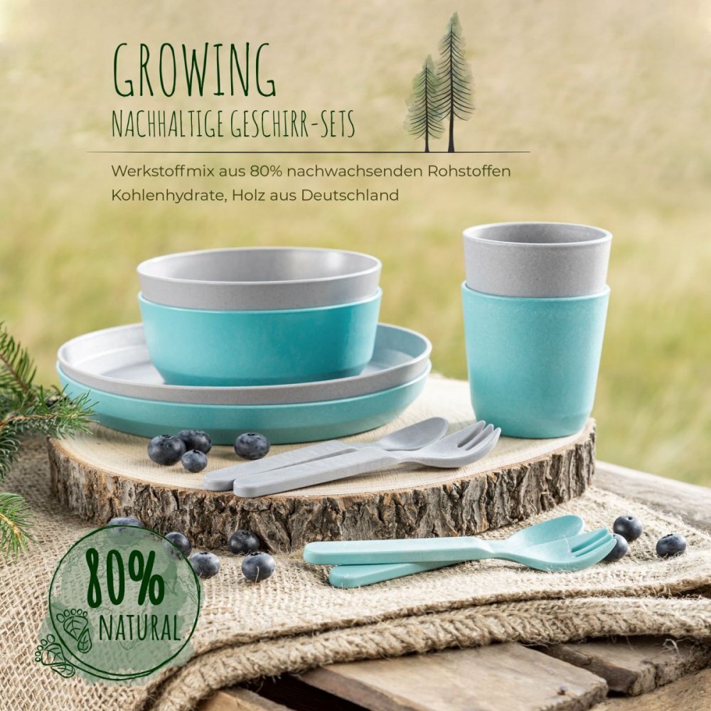 REER Set 2 farfurii Growing Plate bluegrey