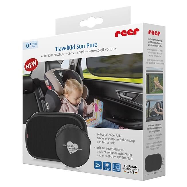 REER Set 2 parasolare auto cu lipire fara ventuze TravelKid Sun Pure 86121