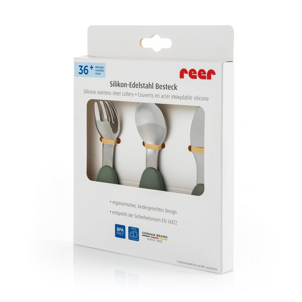 REER Set 3 tacamuri din otel inoxidabil manere din silicon fara BPA lavabile in masina de spalat vase