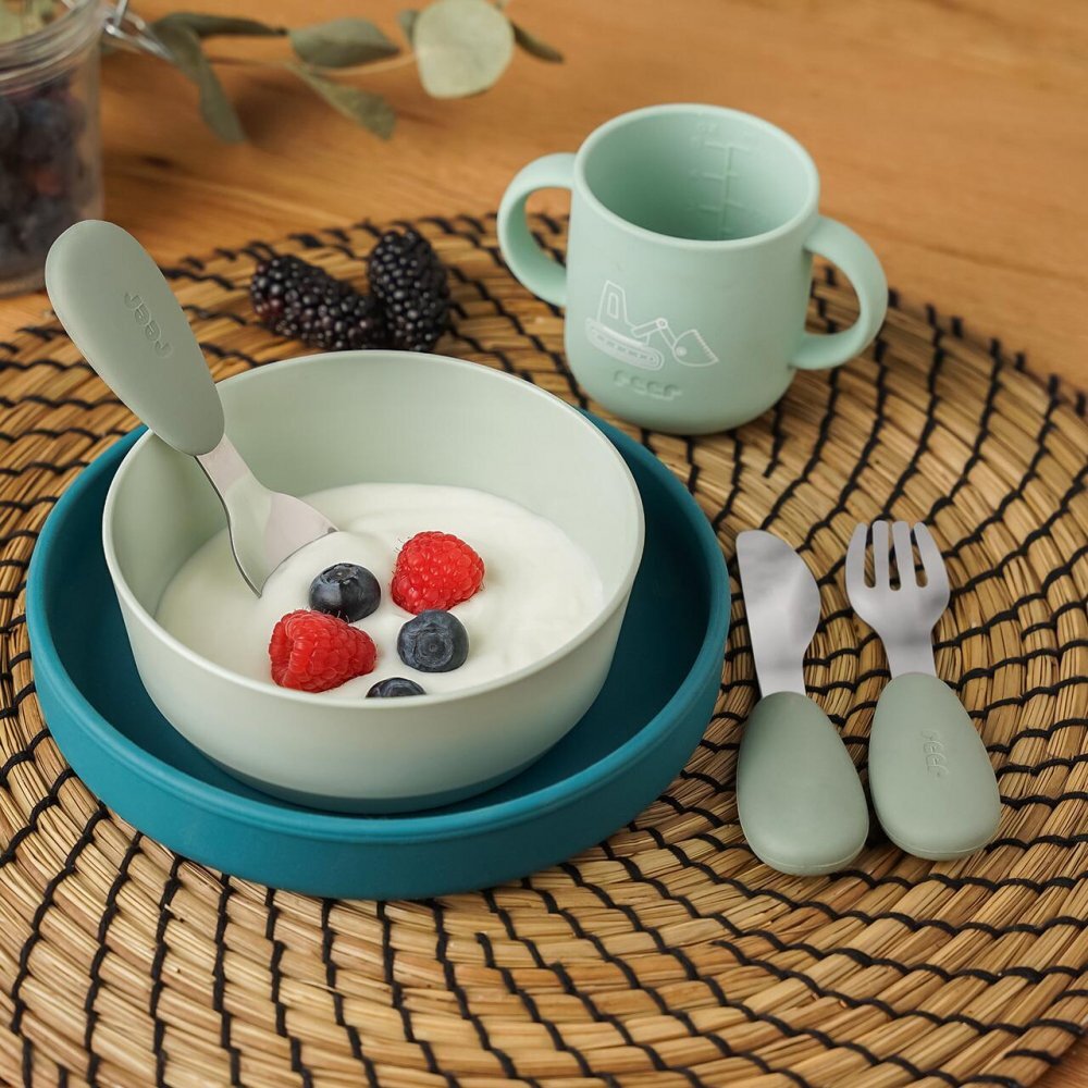 REER Set 3 tacamuri din otel inoxidabil manere din silicon fara BPA lavabile in masina de spalat vase