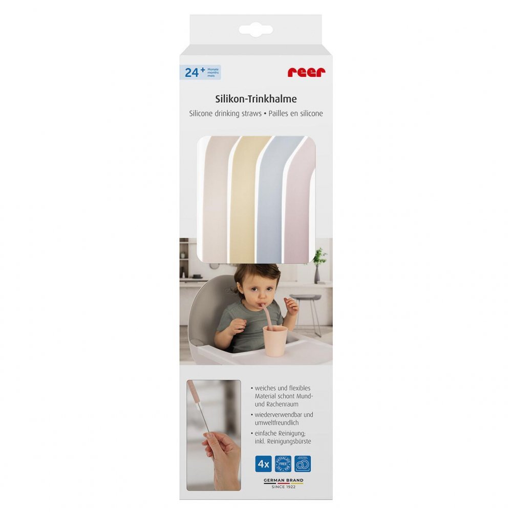 REER Set 4 paie de baut din silicon cu perie de curatare reutilizabile 24+ luni