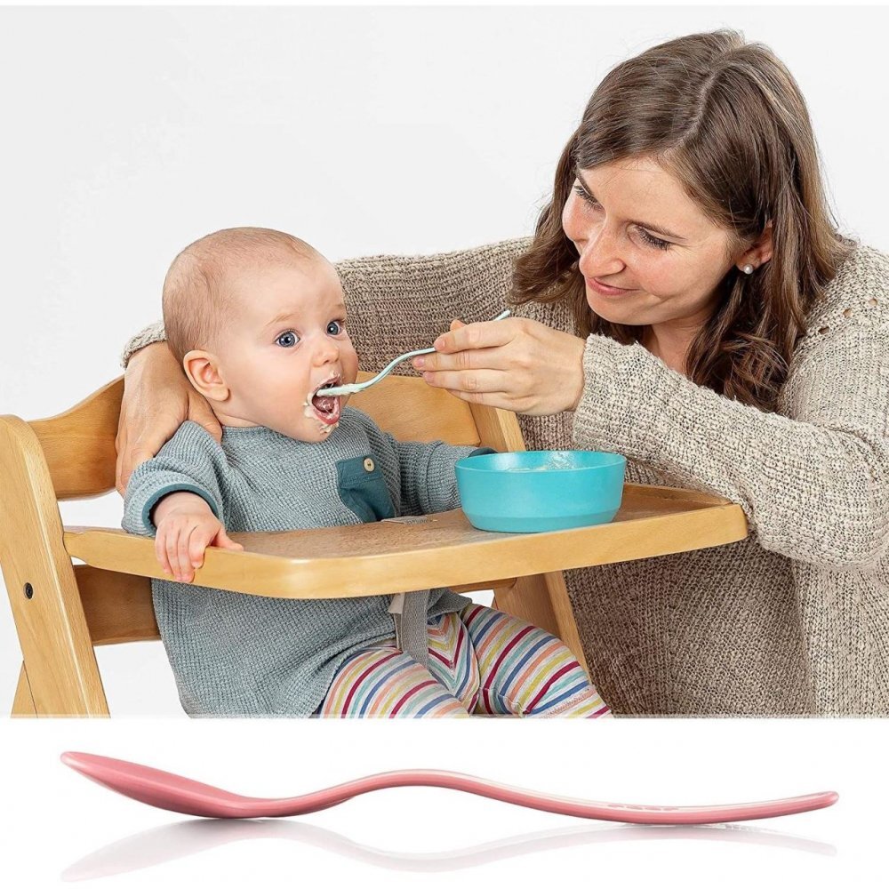 REER Set 5 lingurite hranire bebelusi flexibile cu maner anatomic 3+ luni BabySpoon 23022