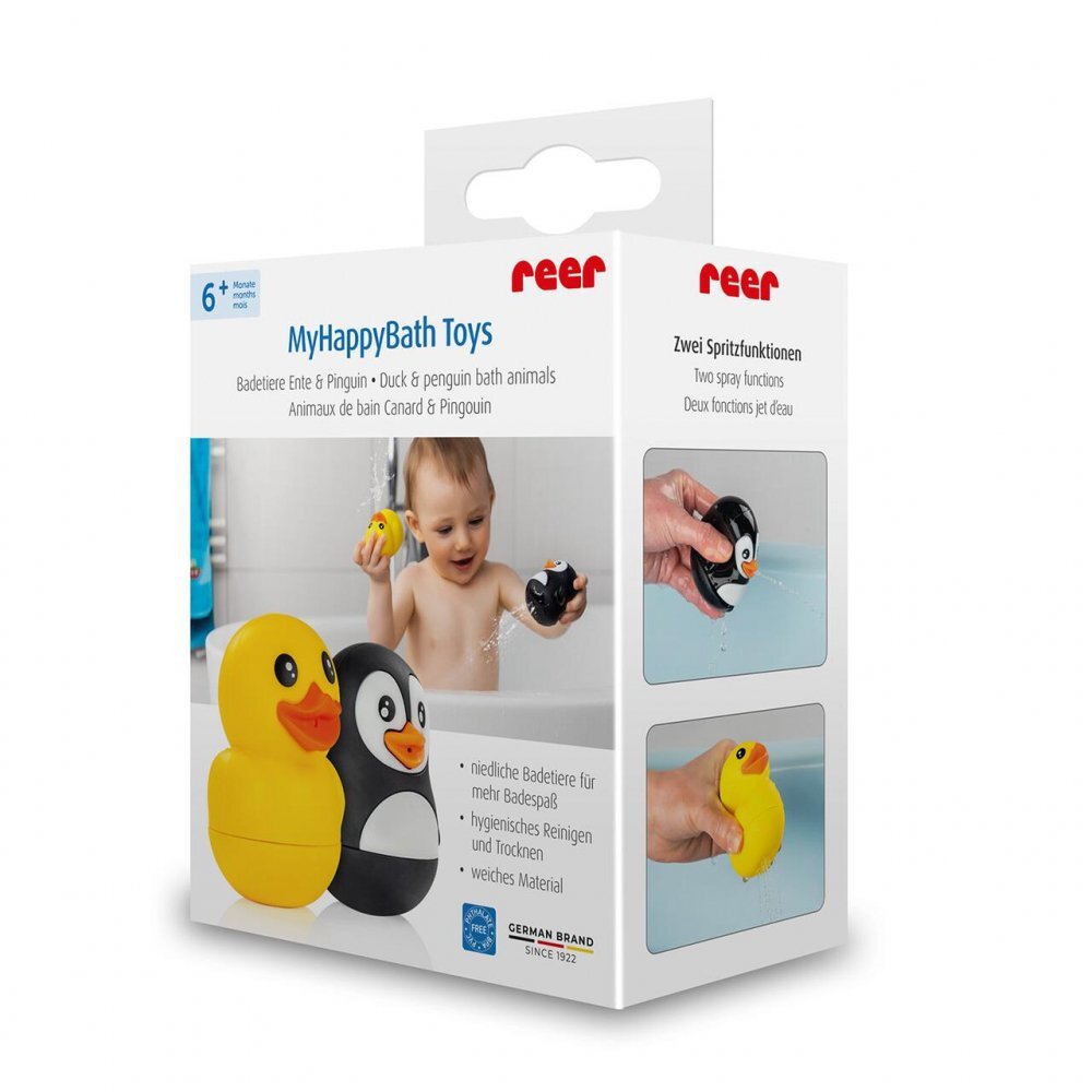 REER Set jucarii de baie din silicon pentru bebelusi MyHappyBath Toys 6+ luni