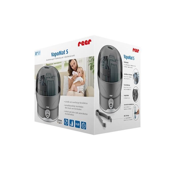 REER Sterilizator biberoane cu abur fierbinte capacitate 6 biberoane gri VapoMat S 36021
