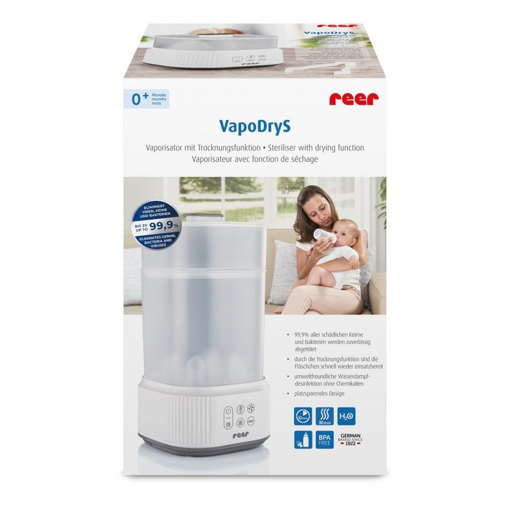 REER Sterilizator VapoDryS cu aburi si functie de uscare pentru biberoane detartrare automata